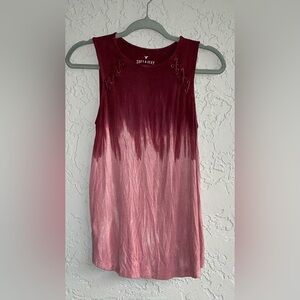 American Eagle Outfitters Soft & Sexy Burgundy to Pink Ombre Tank Top